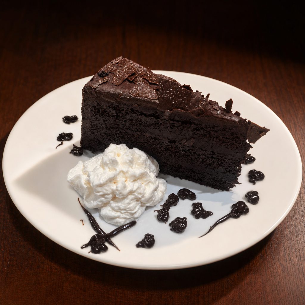 OUTRAGEOUS CHOCOLATE CAKE.