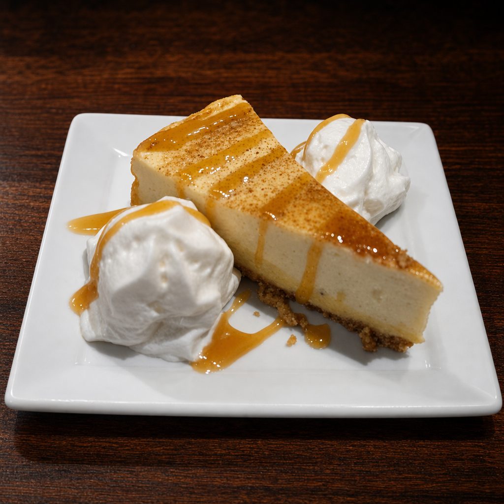 CREME BRULEE CHEESECAKE.